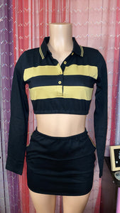 Custom Black & Gold Skirt Sets