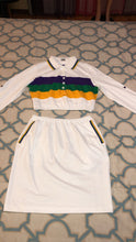 Load image into Gallery viewer, White Mardi Gras Skirt Set
