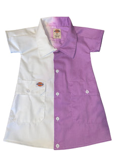 Custom Half & Half Dyed Dickie Baby Girl Dress BLANK