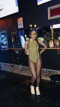 Load image into Gallery viewer, Custom Made Bee Halter Bodysuit &amp; Armcuffs Costume

