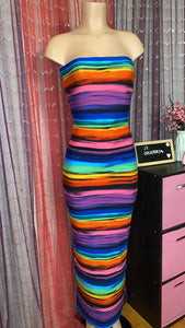 ready to ship! Colorful Stripe Tube Sundress