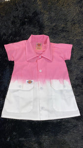 Custom Two Tone Dyed Dickie Baby Girl Dress BLANK