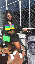 Load image into Gallery viewer, Black Mardi Gras Skirt Set
