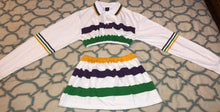 Load image into Gallery viewer, White Stripe (style #2) Mardi Gras Skirt Set
