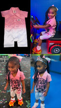 Load image into Gallery viewer, Custom Two Tone Dyed Dickie Baby Girl Romper BLANK
