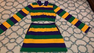 Colorful Stripe Mardi Gras Skirt Set