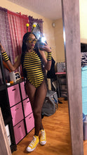 Load image into Gallery viewer, Custom Made Bee Halter Bodysuit &amp; Armcuffs Costume
