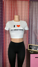 Load image into Gallery viewer, I ❤️ Jy Creations White Crop Shirt
