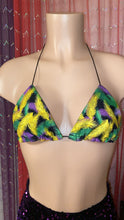 Load image into Gallery viewer, Mardi Gras Feather Print Bralet
