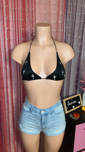 1 of 1 Silver Cross Charm Bralet