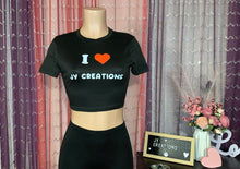 Load image into Gallery viewer, I ❤️ Jy Creations Black Crop Shirt
