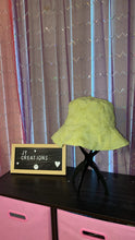 Load image into Gallery viewer, Green Chenile Star Print Reversible Bucket Hat
