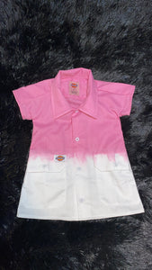 Custom Two Tone Dyed Dickie Baby Girl Dress BLANK