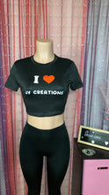 Load image into Gallery viewer, I ❤️ Jy Creations Black Crop Shirt

