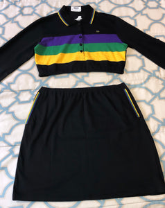 Black Mardi Gras Skirt Set