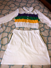 Load image into Gallery viewer, White Mardi Gras Skirt Set
