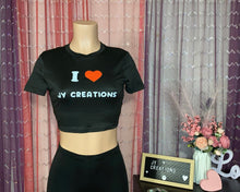 Load image into Gallery viewer, I ❤️ Jy Creations Black Crop Shirt
