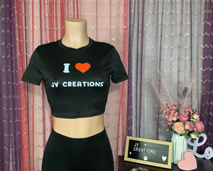 I ❤️ Jy Creations Black Crop Shirt