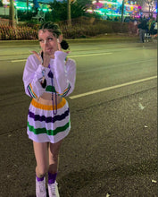 Load image into Gallery viewer, White Stripe (style #2) Mardi Gras Skirt Set
