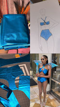 Load image into Gallery viewer, Custom Made Metallic Costume Top &amp; Bottoms
