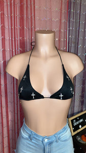 1 of 1 Silver Cross Charm Bralet