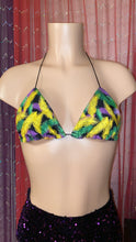 Load image into Gallery viewer, Mardi Gras Feather Print Bralet
