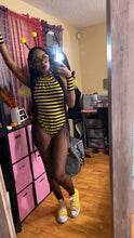 Load image into Gallery viewer, Custom Made Bee Halter Bodysuit &amp; Armcuffs Costume
