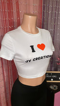 Load image into Gallery viewer, I ❤️ Jy Creations White Crop Shirt
