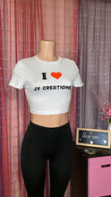 Load image into Gallery viewer, I ❤️ Jy Creations White Crop Shirt
