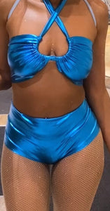 Custom Made Metallic Costume Top & Bottoms