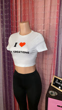 Load image into Gallery viewer, I ❤️ Jy Creations White Crop Shirt
