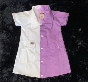 Custom Half & Half Dyed Dickie Baby Girl Dress BLANK