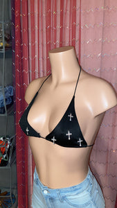 1 of 1 Silver Cross Charm Bralet