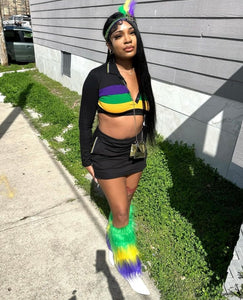 Black Mardi Gras Skirt Set