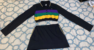 Black Mardi Gras Skirt Set