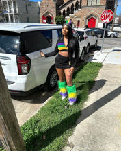 Load image into Gallery viewer, Black Mardi Gras Skirt Set
