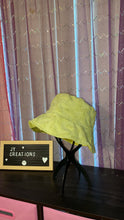 Load image into Gallery viewer, Green Chenile Star Print Reversible Bucket Hat
