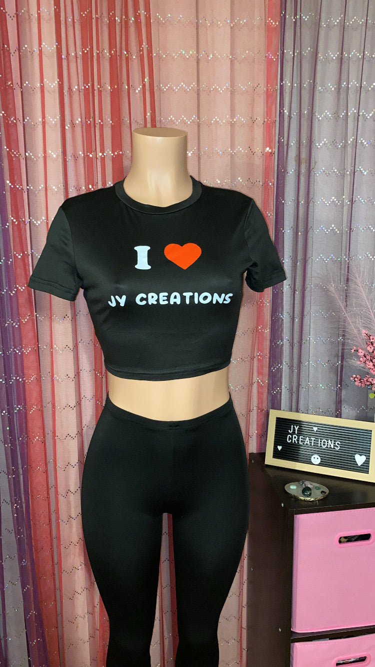 I ❤️ Jy Creations Black Crop Shirt