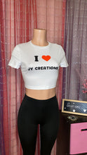 Load image into Gallery viewer, I ❤️ Jy Creations White Crop Shirt
