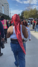 Load and play video in Gallery viewer, Metallic Bandana Print Butt Length Durag
