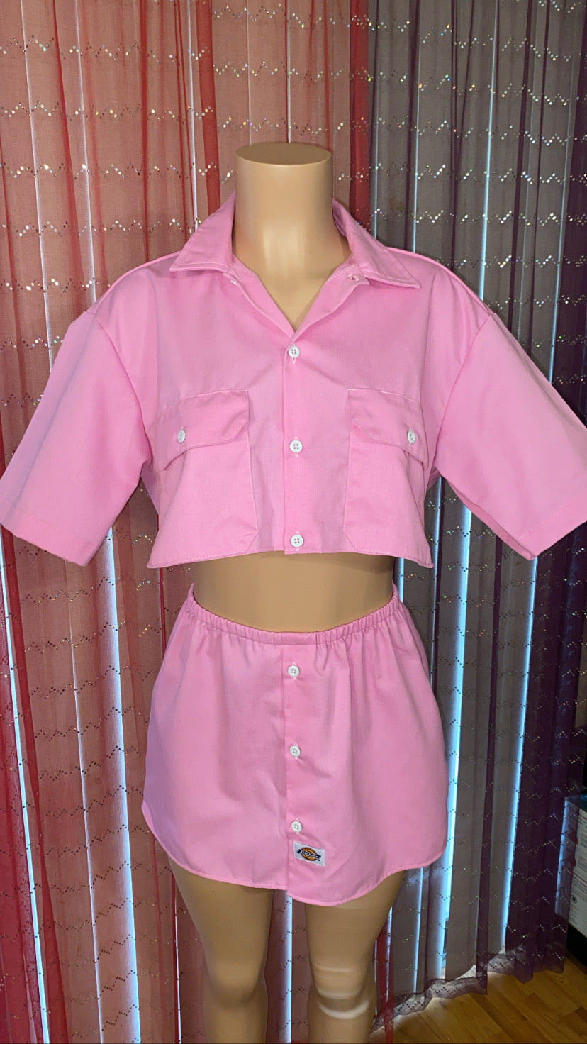Custom Pink Dickie Skirt Set