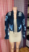 Load image into Gallery viewer, 1 of 1 Distressed Bleached Jean Jacket
