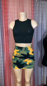 1 of 1 Camo Fleece Mini Skirt