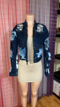 Load image into Gallery viewer, 1 of 1 Distressed Bleached Jean Jacket
